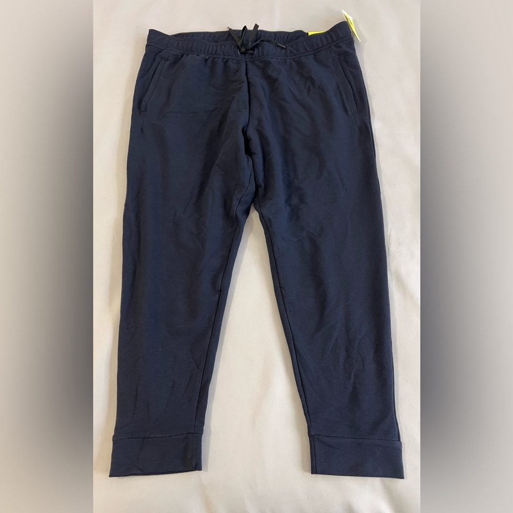 All in Motion Women's Size XXL Mid Rise French Terry Tapered Jogger Pants Blue‎